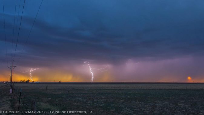 A large storm outside Hereford, Texas