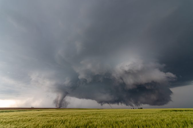 Tornado over a field in Kansas